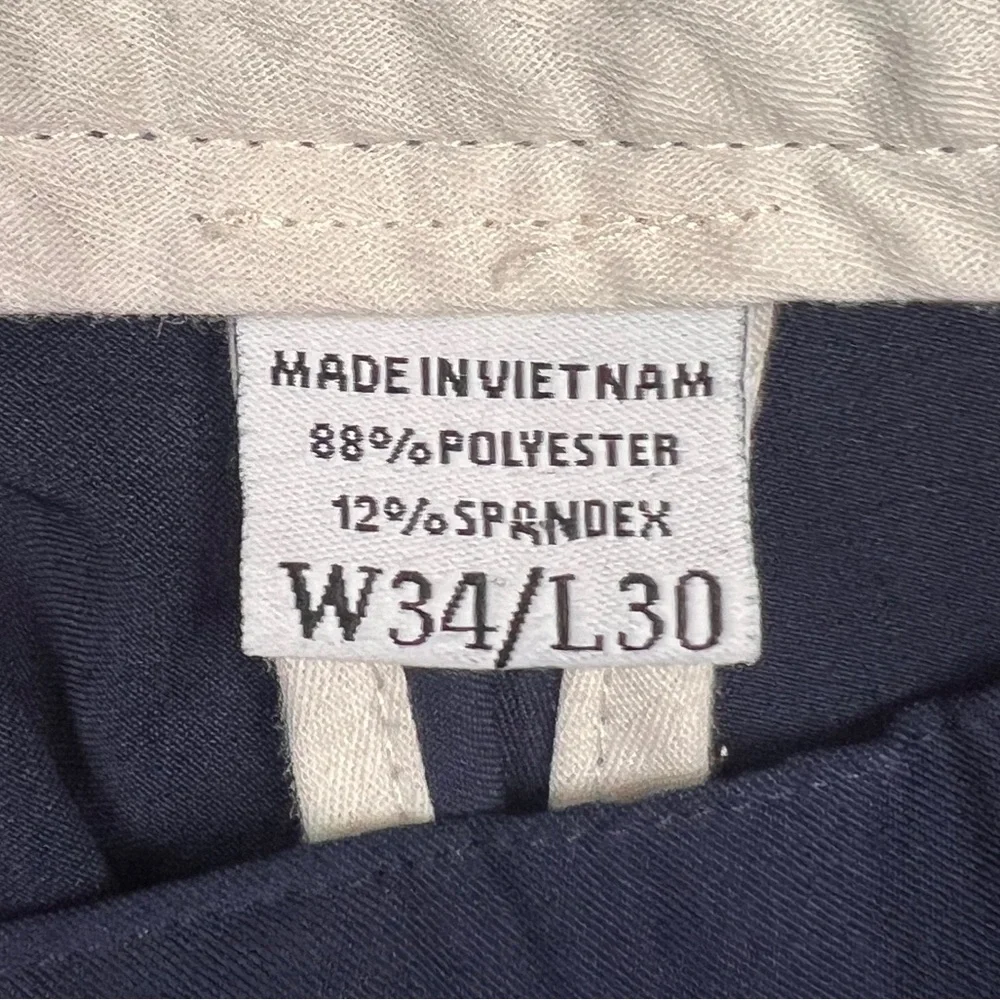 FootJoy FJ Golf Pants Mens 34x30 Navy Blue Performance Stretch Straight Leg - Picture 8 of 13